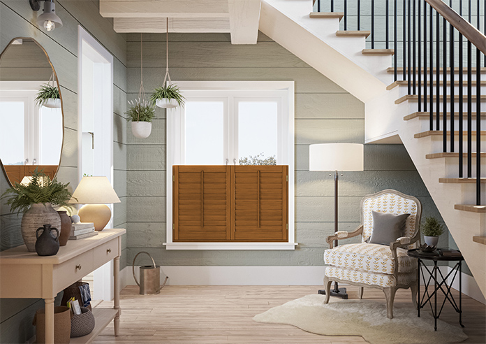 Kensington, Teak - Cafe Style Plantation Shutter - Image 9